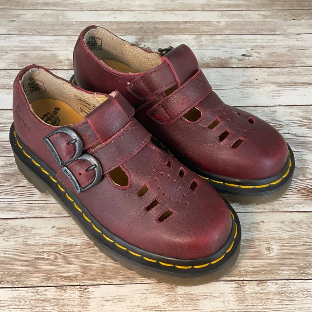 SALE‼️DR MARTENS KIDS COLLECTION OXFORDS CLASSIC MARY JANE 2 BUCKLE STRAP 13 EUC